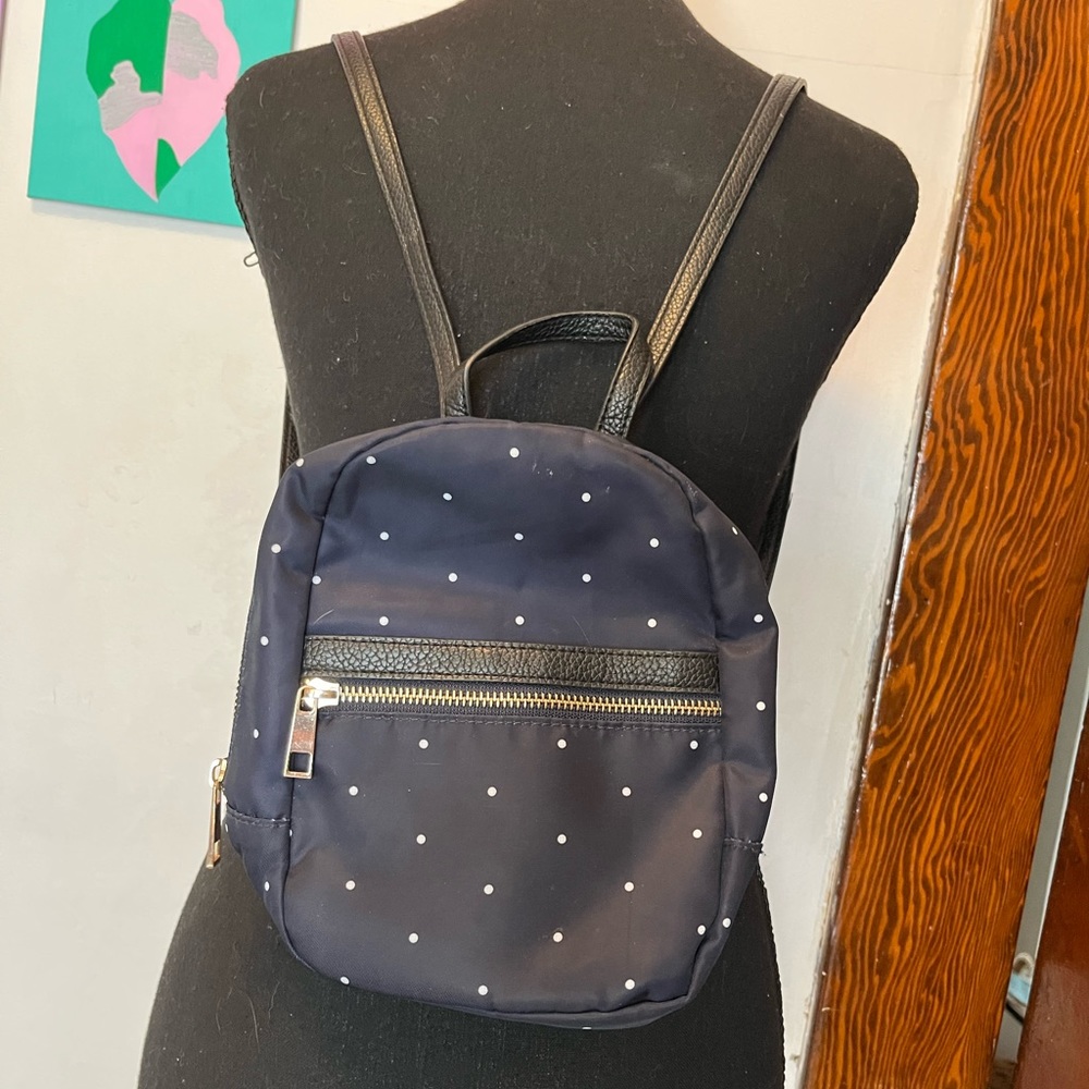 BOGO Navy Blue Polka Dot Mini Backpack